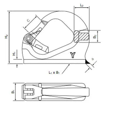 Yale ASH Weld-on Hooks
